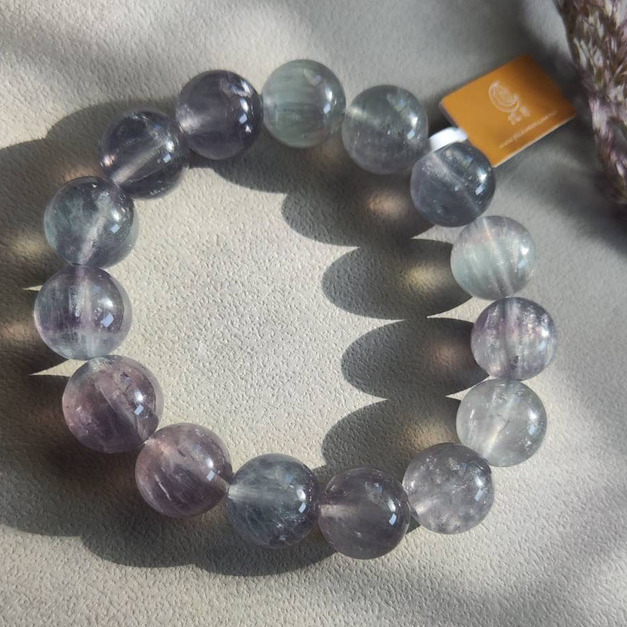 天然水晶 拉絲螢石 夢幻款 瑩石 水晶手鍊 單圈10-14mm 台中水晶 台中批發 台中水晶批發