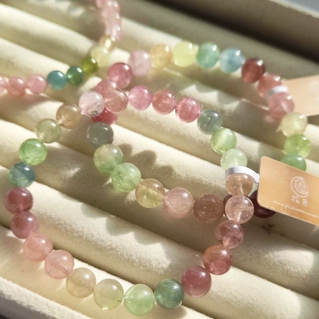 天然水晶 天然碧璽 高品彩碧璽 彩虹碧璽 單圈