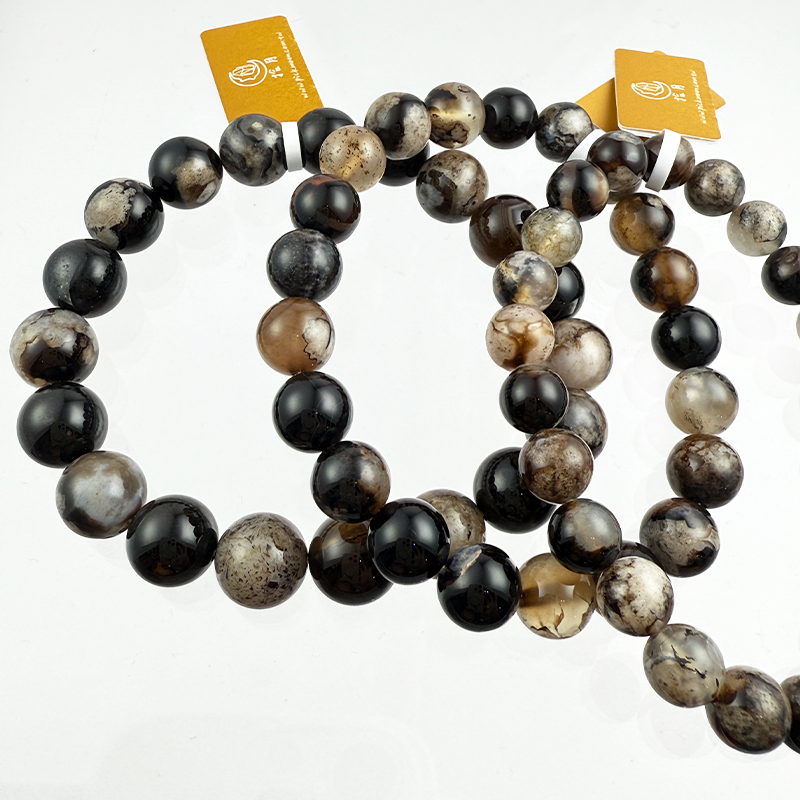 黑櫻花瑪瑙黑櫻花瑪瑙圓珠天然水晶8/9/10mm 水晶批發台中水晶批發台中