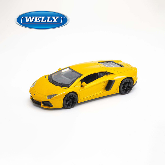 【WELLY 威利】4.75吋 藍寶堅尼 Lamborghini Aventador Coupe 雙門跑車模型 43643CW
