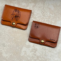 【客製化商品】植鞣革皮革小皮卡夾 真皮材質可設計圖像/文字 送禮物