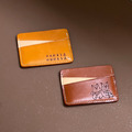 【客製化商品】植鞣革皮革卡片套 跳色款 真皮材質可設計圖像/文字 送禮物