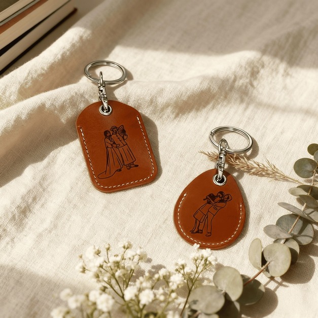 【客製化商品】植鞣革皮革磁扣套  真皮材質 可設計圖像/文字 送禮物