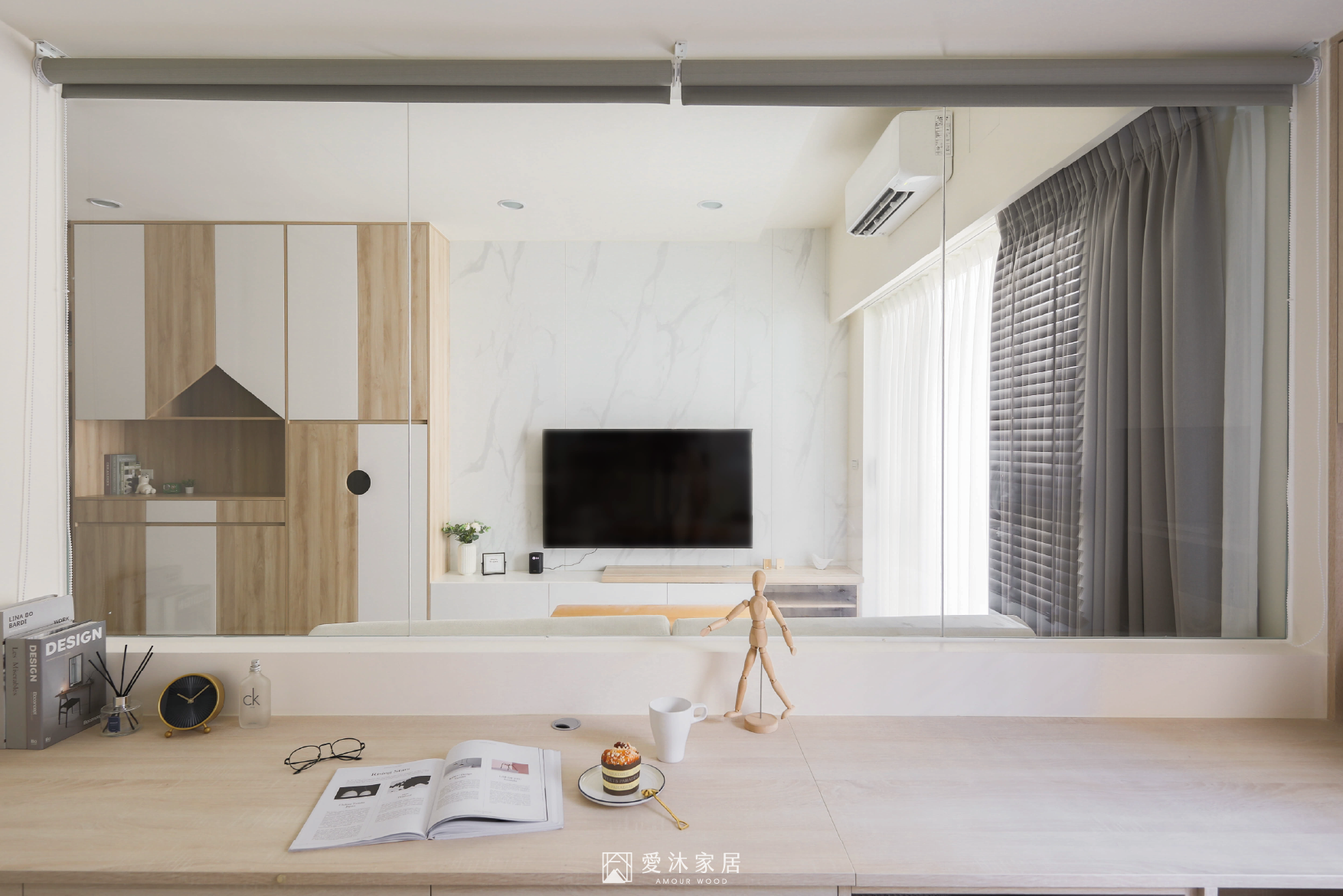 半開放式書房設計案例：早安，來杯特調「咖灰」吧！