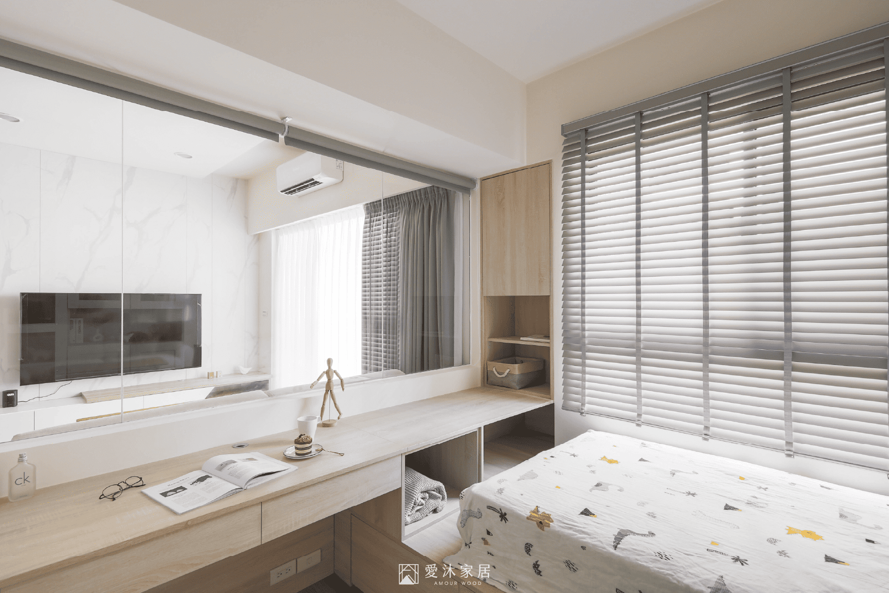 半開放式書房設計案例：早安，來杯特調「咖灰」吧！