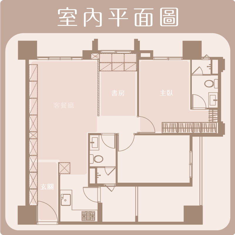 3房25坪室內設計平面圖