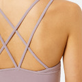 SALE-高強度 双細線交叉肩帶美背Bra【淺粉紫】現貨_3