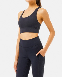 SALE-高強度 双交叉肩帶美背Bra【黑色】現貨