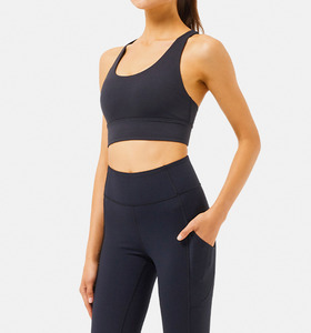 SALE-高強度 双交叉肩帶美背Bra【黑色】現貨