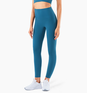 SALE-中強度 萊卡一片式剪裁高腰Legging【湖水藍】現貨