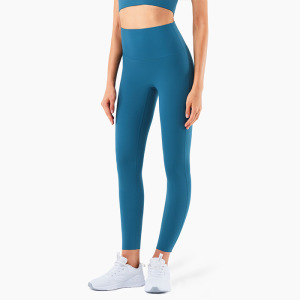 SALE-中強度 萊卡一片式剪裁高腰Legging【湖水藍】現貨