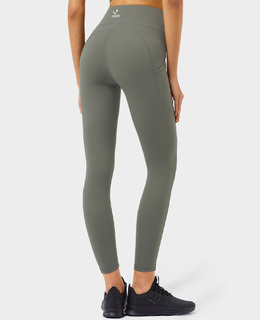 SALE-高強度 雙側袋高腰提臀Legging【綠灰色】現貨