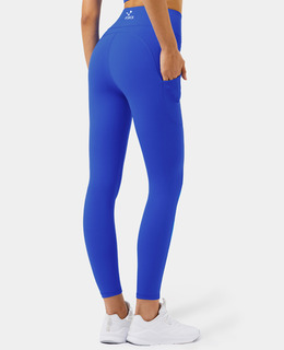 SALE-高強度 雙側袋高腰提臀Legging【豔藍色】現貨