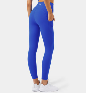 SALE-高強度 雙側袋高腰提臀Legging【豔藍色】現貨