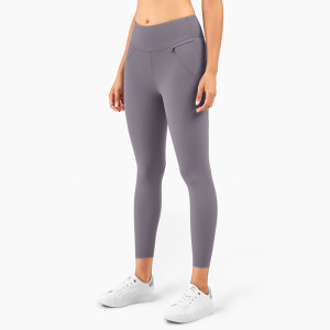 SALE-中強度 立體臀型縫線密袋高腰Legging【粉紫色】現貨