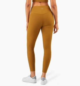 SALE-中度羅紋運動外搭多用 LEGGING【芥末黃】