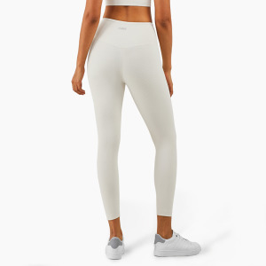 SALE-中度羅紋運動外搭多用 LEGGING【象牙白】