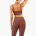 SALE-中度羅紋運動外搭美背Bra【咖啡色】