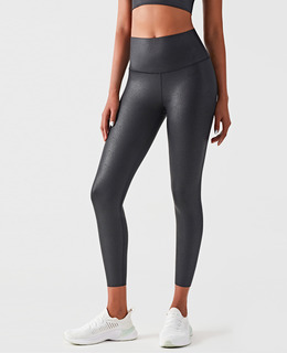 SALE-新款 |  中度 神秘奢華皮紋 無側縫線 高腰LEGGING【皮紋黑】