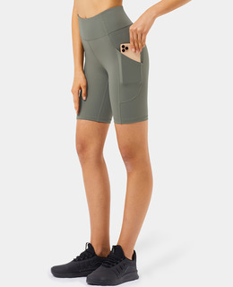 SALE-高强度 春夏4分 健身瑜珈單車短褲 LEGGING【綠灰色】