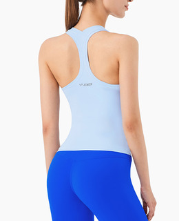 SALE-新款 | 春夏 裸感高彈性Y字收背 運動上衣 Tank Top【淺粉藍】