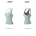 SALE-新款 | 春夏 裸感高彈性Y字收背 運動上衣 Tank Top【粉綠色】_7