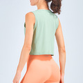 SALE-新款 | 春夏 裸感高彈性外搭 運動罩衫 Tank Top【粉綠色】