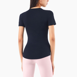 SALE-春夏 裸感高彈性 短袖上衣 Short Sleeve【黑色】