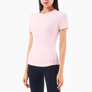 SALE-春夏 裸感高彈性 短袖上衣 Short Sleeve【玫瑰粉】