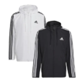 (男)【愛迪達ADIDAS】ESSENTIALS 連帽夾克外套-黑/白 GV5256/H14625