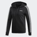 過季出清(女)【愛迪達ADIDAS】ESSENTIALS 3-STRIPES HOODIE 連帽外套-黑 DP2419_1