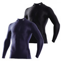 (男)【美津濃MIZUNO】BIO GEAR高領長袖緊身衣-黑 / 藍灰 32MA815009 / 32MA815014