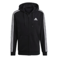 (男)【愛迪達ADIDAS】ESSENTIALS FLEECE 3-STRIPES FULL-ZIP HOODIE 連帽夾克/外套-黑 GK9051