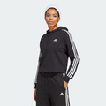 (女)【愛迪達ADIDAS】ESSENTIALS 3-STRIPES 長袖連帽上衣-黑 IC8767_2