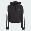 (女)【愛迪達ADIDAS】ESSENTIALS 3-STRIPES 長袖連帽上衣-黑 IC8767_1