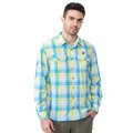 (男)【Wildland 荒野】山旅格紋抗UV長袖調節襯衫-湖水綠 0B01202-67
