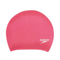 【SPEEDO】成人長髮用矽膠泳帽-粉紅色 SD806168A064