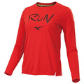 (女)【美津濃MIZUNO】路跑長袖T恤-紅色 J2TAA73263