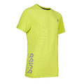 (中)【亞瑟士ASICS】短袖上衣 男女中性款 訓練上衣-螢光黃 2033B829-750_1