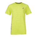 (中)【亞瑟士ASICS】短袖上衣 男女中性款 訓練上衣-螢光黃 2033B829-750