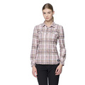 (女)【Wildland 荒野】彈性格紋內刷毛保暖襯衫-乾燥玫瑰 0B22201-168