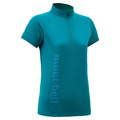 (女)【mont-bell】Cool Short Sleeve Zip Shirt 短袖半門襟上衣-孔雀藍 1114453PEBL
