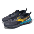 (男)【美津濃MIZUNO】Wave Ibuki 5 GTX 防水越野跑鞋-藍/黃 J1GJ255951_1