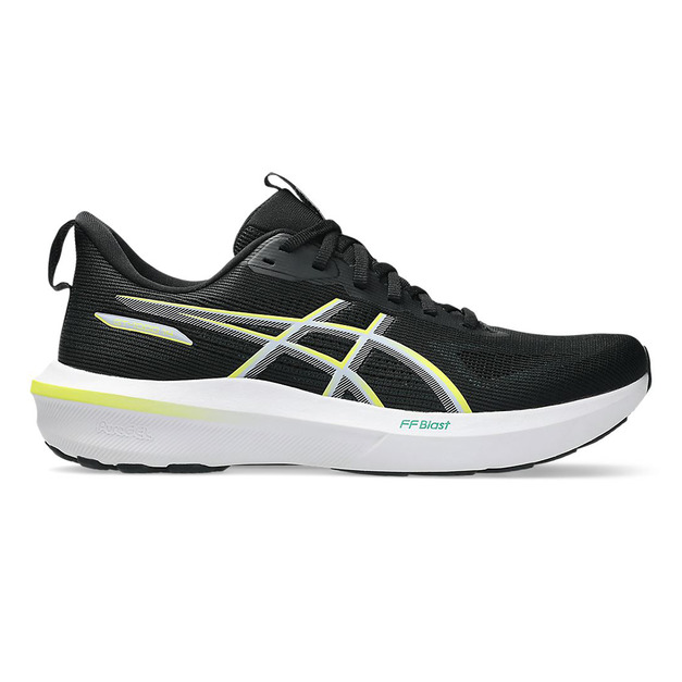 (男)【亞瑟士ASICS】GT-1000 14 支撐 慢跑鞋-黑/螢光黃 1011C077-001