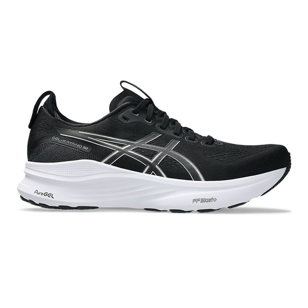 (男)【亞瑟士ASICS】GEL-KAYANO 32 (2E)寬楦支撐慢跑鞋-黑白 1011C051-002