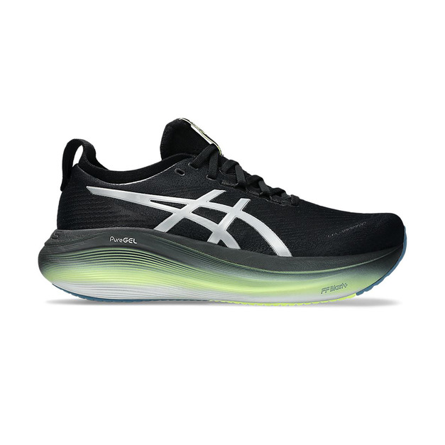 (男)【亞瑟士ASICS】GEL-NIMBUS 27 LUXE 白金系列緩衝慢跑鞋-黑銀色 1011C030-001