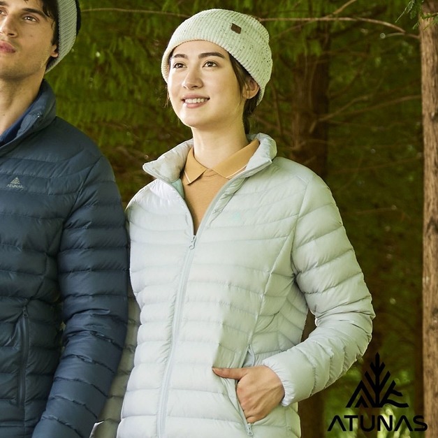 (女)【歐都納ATUNAS】KEEP WARM輕量防風保暖羽絨外套-石灰 A6GAGZ04WG