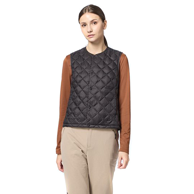 (女)【Wildland 荒野】700FP輕暖V領羽絨背心-皇室黑 0B32175-148