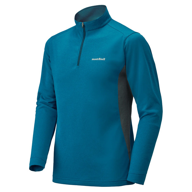 (男)【mont-bell】Wickron Zeo Long Sleeve Zip 半開襟長袖上衣-藍 1104940BL