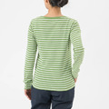 (女)【mont-bell】Wickron Striped 長袖上衣-葉綠/白 1114544LGIV_1